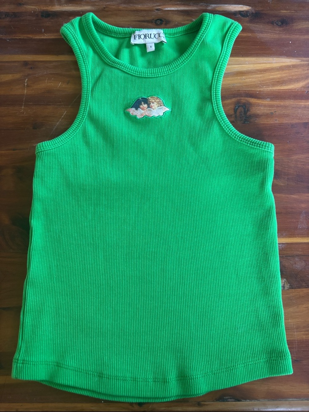 FIORUCCI Ribbed Cotton Angel Patch Tank Top